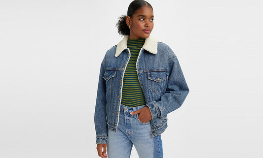 BRAND NEW MUST HAVE LEVI'S® WOMEN'S '90S SHERPA TRUCKER JACKET After School Sitcom  A4435-0001